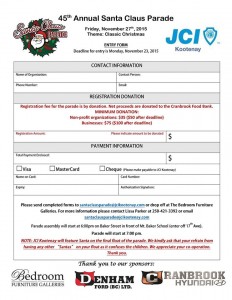 Santa Clause Parade Application Form
